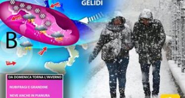 Aria artica sull’Italia con venti gelidi, pioggia e neve: il meteo