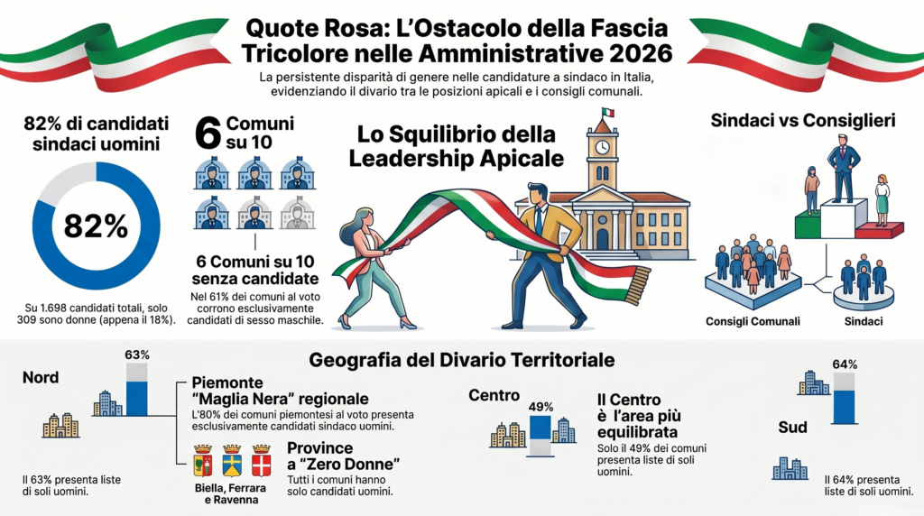 Corsa ai Municipi ancora sbilanciata: 6 Comuni su 10 senza candidate sindaco
